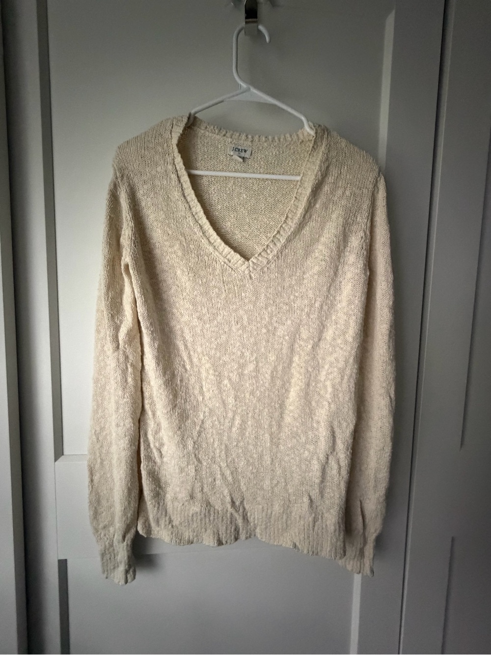 J. Crew Cream V-Neck Women's Sweater - Fisherman - S